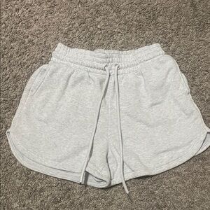 Women's Light Gray Drawstring Lounge Shorts